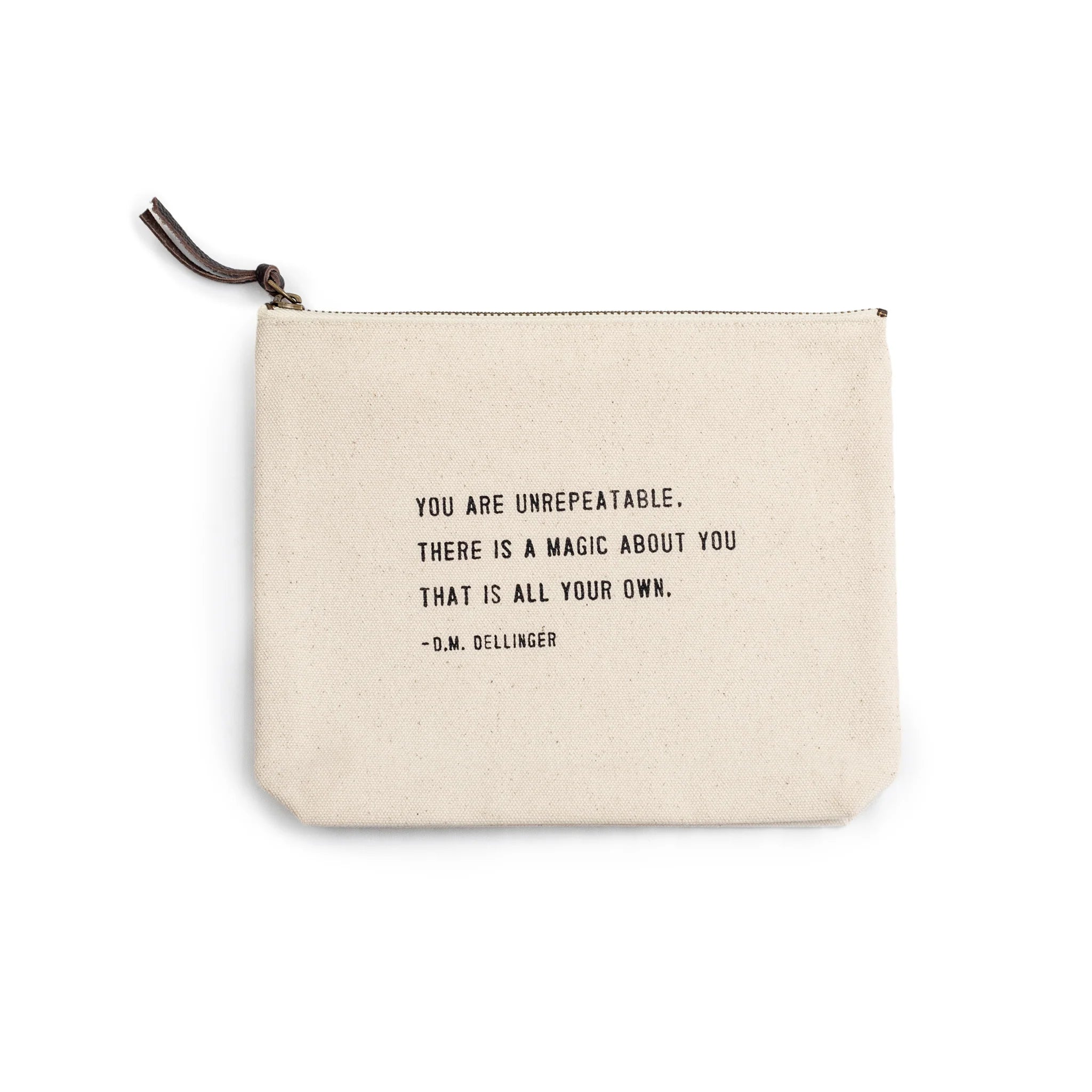 Canvas zipper bags with quotes - You are unrepeatable
