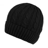 Fleece lined cable knit beanie