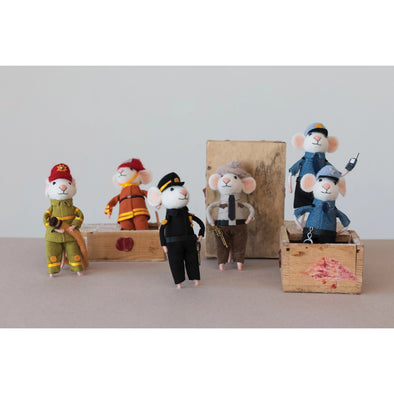 Law enforcement felted mice ornaments