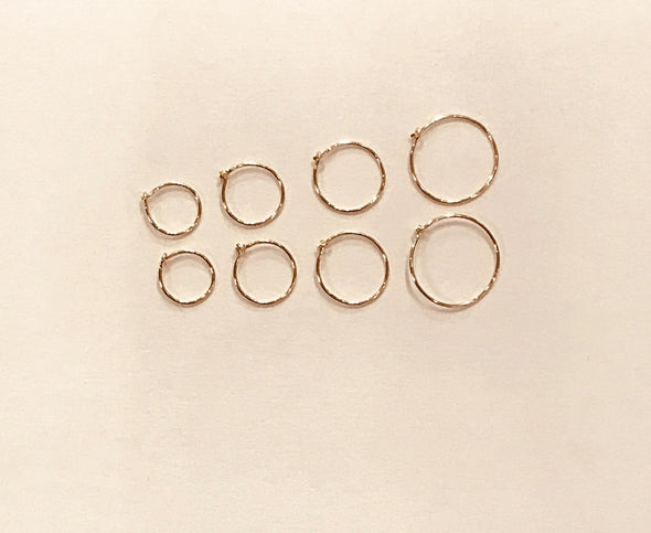 Gold  hoop 'sleeper' earrings