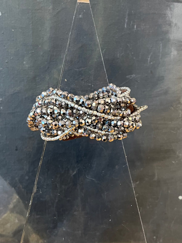 Beaded stone wrap bracelets