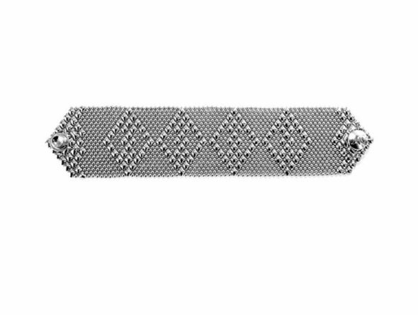 Liquid metal diamond pattern bracelet