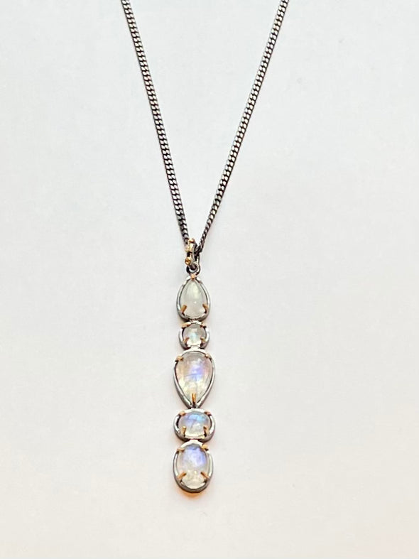 5 stone Moonstone necklace