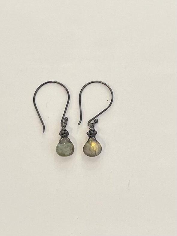 Small semi precious drop earrings