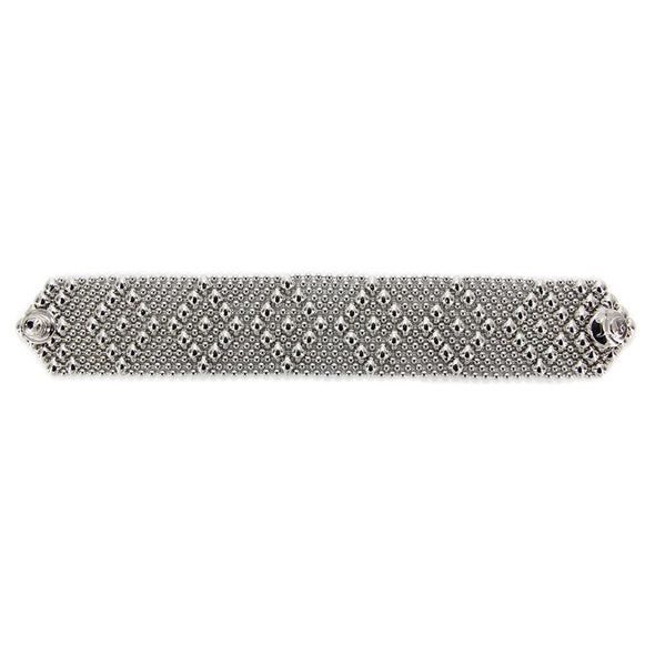 Liquid metal medium diamond mesh bracelet