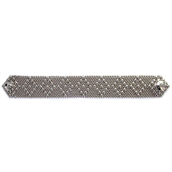 Liquid metal small diamond mesh bracelet