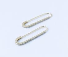 Medium crystal safety pin earrings
