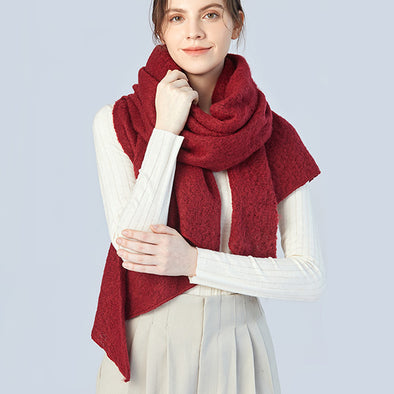 Asymmetrical cozy scarf up